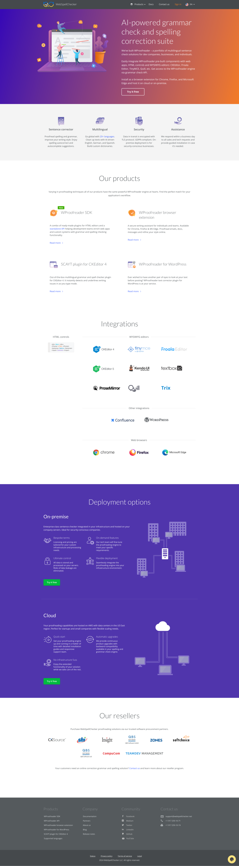 Екосистема продуктів і плагінів WebSpellChecker