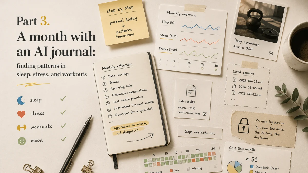 Part 3. A month with an AI journal: finding patterns in sleep, stress, and workouts